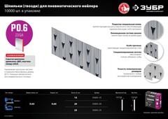 ЗУБР шпильки тип P0.6, 15 мм, калибр 23GA. 10 000 шт. Профессионал (31835-15)