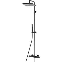 Bossini Cosmo L10103.073 Душевая стойка с термостатическим смес., верхний душ 230х230 мм., ручной душ ,цвет черный матовый фото