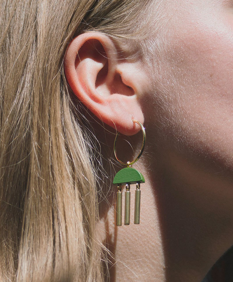Серьги Dusk Hoops Fern