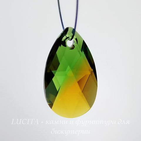 6106 Подвеска Сваровски Капля Fern Green/Topaz Blend (16 мм) ()