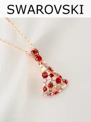 Подвеска на цепочке Россыпь из красных камней Swarovski