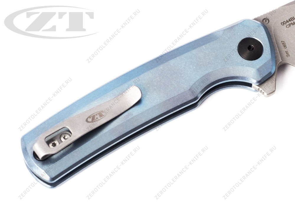 Нож Zero Tolerance 0044BLU S90V Button Lock Flipper - фотография 