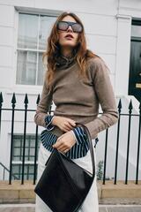ZARA СВИТЕР С ПУГОВИЦАМИ НА ВОРОТНИКЕ, РЫЖЕВАТО-КОРИЧНЕВЫЙ