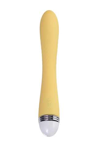 Нереалистичный вибратор Flovetta Calla, силикон, желтый, 22 см