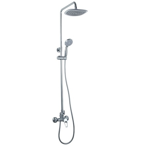 Lemark LM3160C Душевая система с верхним душем 23х18 см, регулируемая высота 1,3~1,8м, латунь/хром