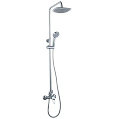 Lemark LM3160C Душевая система с верхним душем 23х18 см, регулируемая высота 1,3~1,8м, латунь/хром фото