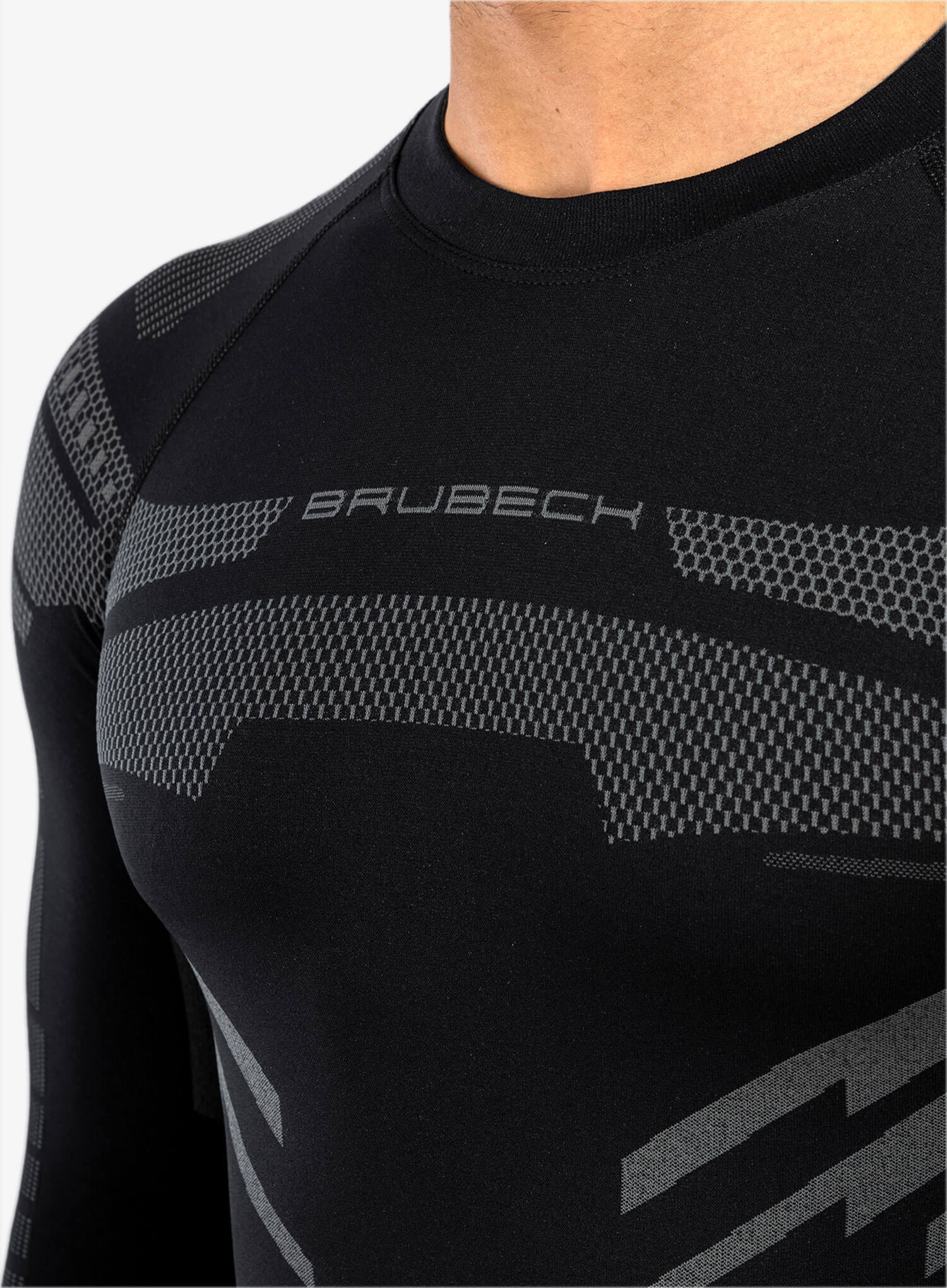 Мужской термолонгслив Brubeck Dry black-graphite - 8