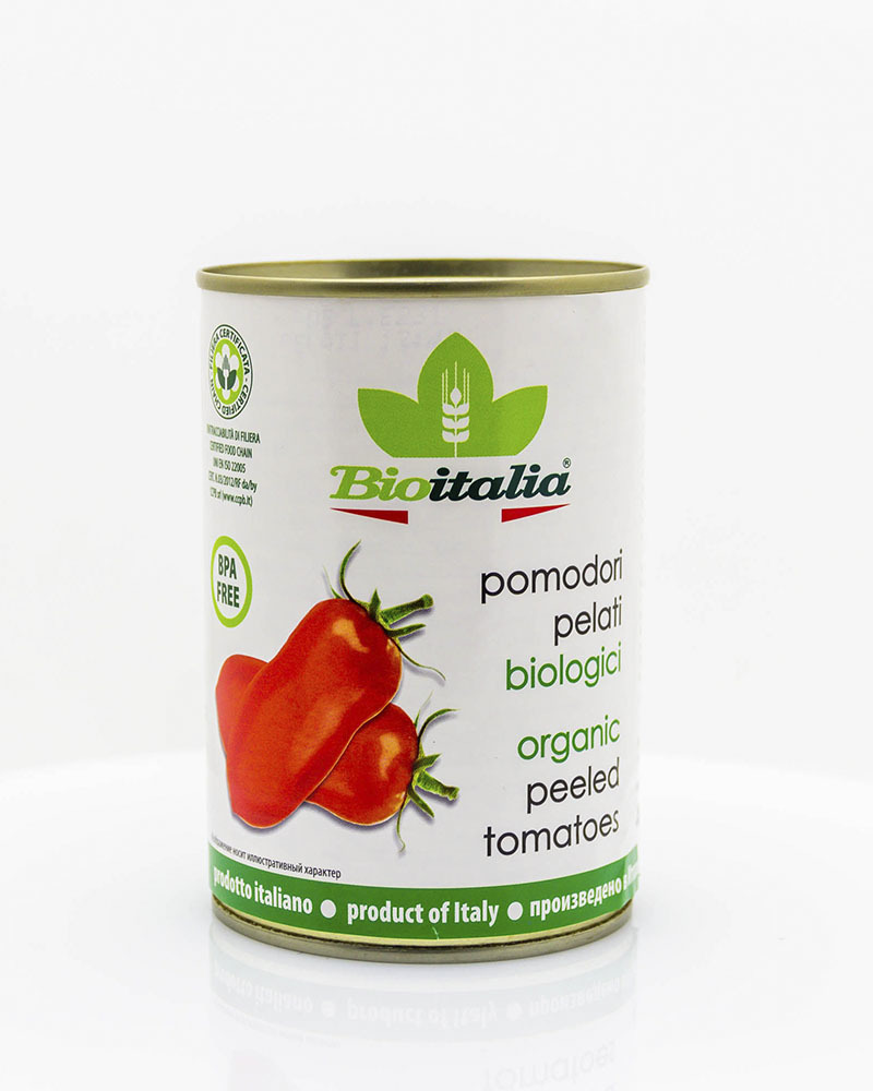 Томаты Bioitalia Очищенные в Томатном Соке 400 г