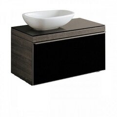 Geberit Citterio 500.560.JJ.1 Тумба для раковины 88.4x54.3x50.4см, черный / глянцевое стекло, темный дуб / меламин, структура дерева фото