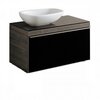 Geberit Citterio 500.560.JJ.1 Тумба для раковины 88.4x54.3x50.4см, черный / глянцевое стекло, темный дуб / меламин, структура дерева