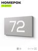 Табличка с номером 72 на дверь квартиры, для офиса, кабинета, аудитории, склада, серая 120х70 мм, Айдентика Технолоджи