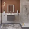 BelBagno KRAFT 39-700/390-2C-SO-GSO База под раковину подвесная с фрезерованными ручк. по всей дл. фасада с 2 выкатн. ящ.,Темно-Серый Мат.,700x395x500