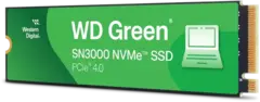Твердотельный диск SSD WD 1TB Green SN3000 M.2, NVMe, PCIe 4.0 x4, QLC, R/W 5000/4200