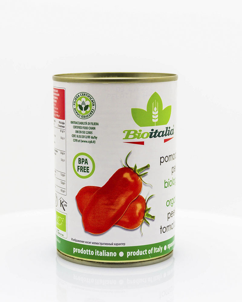 Томаты Bioitalia Очищенные в Томатном Соке 400 г