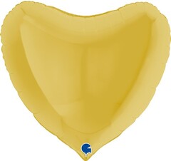 Шар Г 18''/46 см, Сердце, Светло-желтый, 1 шт.
