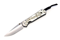 Фото Нож складной Large Sebenza 21 Unique Graphics Gold Leaf