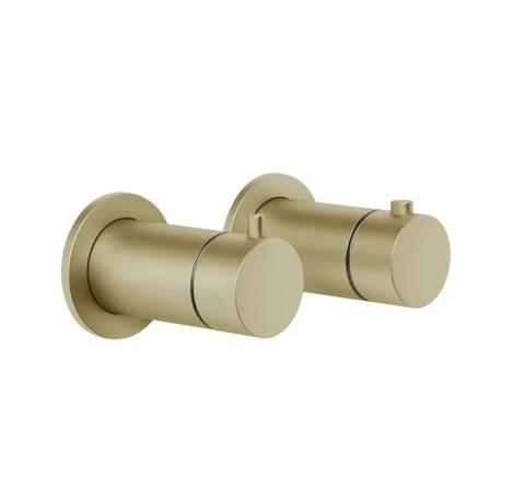 Gessi Anello 63335#727 Внешние части для термостатического смесителя на 3 позиции Brushed Brass PVD