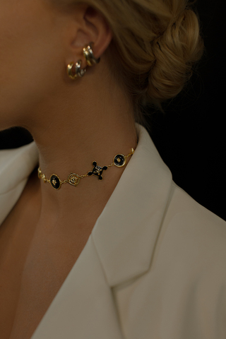 Колье Мерга, серебро 925, позолота 18k 2