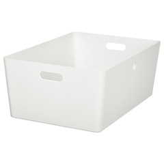 Контейнер IKEA KUGGIS (КУГГИС), Пластик, Белый, 37x54x21 см