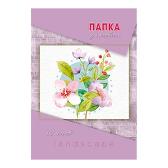 Папка для рисования Апплика, формат А4, 10 листов, офсет, серия "Нежные цветы"