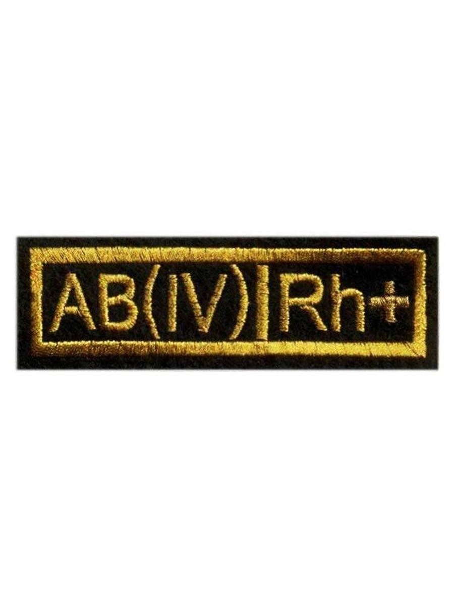 Нашивка вышитая группа крови 4+(черная)