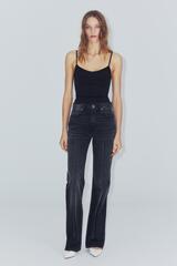 ZARA ДЖИНСЫ ИЗ КОЛЛЕКЦИИ ZW РАСКЛЕШЕННЫЕ СО СРЕДНЕЙ ПОСАДКОЙ, ЧЕРНЫЙ
