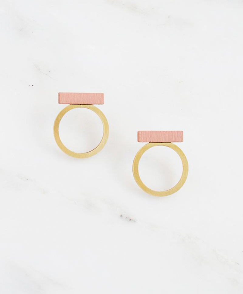 Серьги Loop Studs Blush