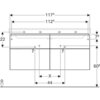 Geberit Xeno2 500.518.00.1 Тумба под раковину, 117.4x53x46.2см, Серый / Матовое покрытие