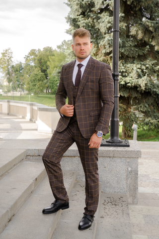 Мужской костюм тройка Slim Fit SACO 11/139