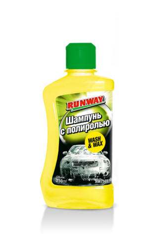 RUNWAY Автошампунь для ручной мойки с полиролью 250мл