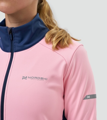 Женская тренировочная лыжная куртка Nordski Pro 2.0 candy pink-blue