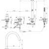 Ideal Standard BC789AA Набортный смеситель для ванны/душа под 4 отверстия Цветное покрытие - технология PVD