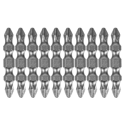Бита двухсторонняя, PH2-PH2 х 45 мм, сталь S2, 10 шт. Denzel