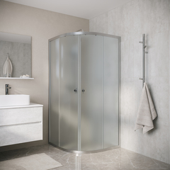 Душевое ограждение Niagara Eco NG-1007-14MT (90х90х190) четверть круга,раздвижное,хром,стекло матовое,1 место