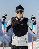 Премиальный костюм для лыж и зимнего бега Nordski Hybrid Pearl Blue-Black