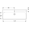 Geberit Smyle Square 500.226.01.1 Раковина, 120x48см, белый