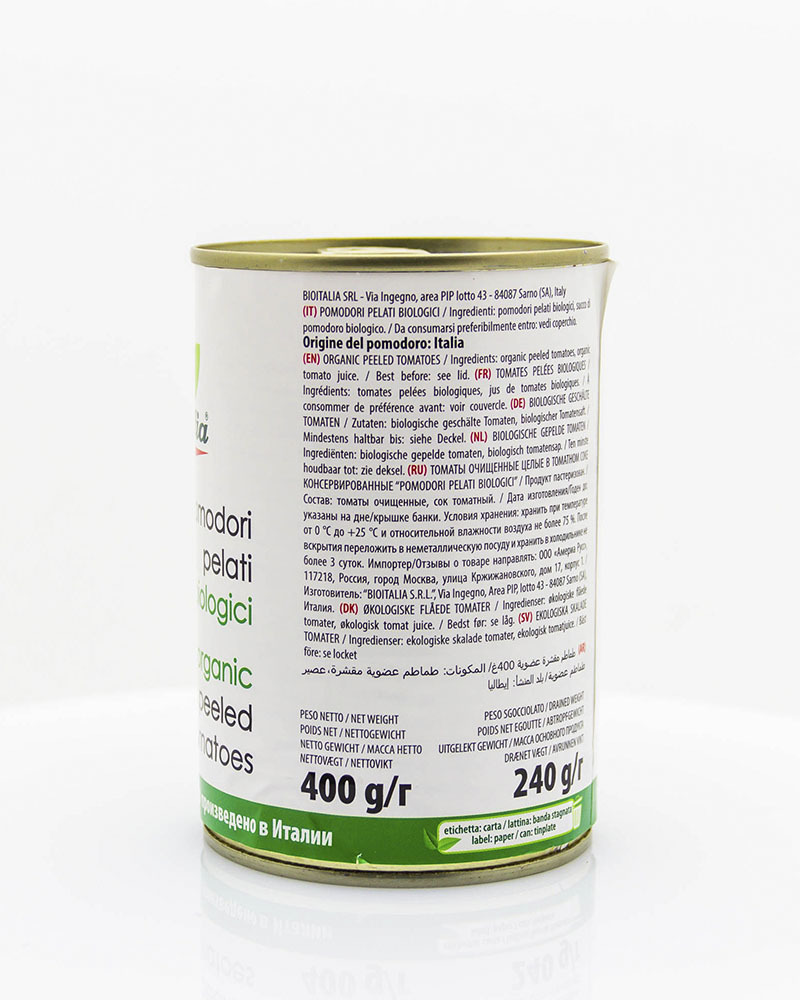Томаты Bioitalia Очищенные в Томатном Соке 400 г