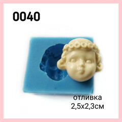 0040 Молд силиконовый. Лицо для куклы. Девочка в веночке