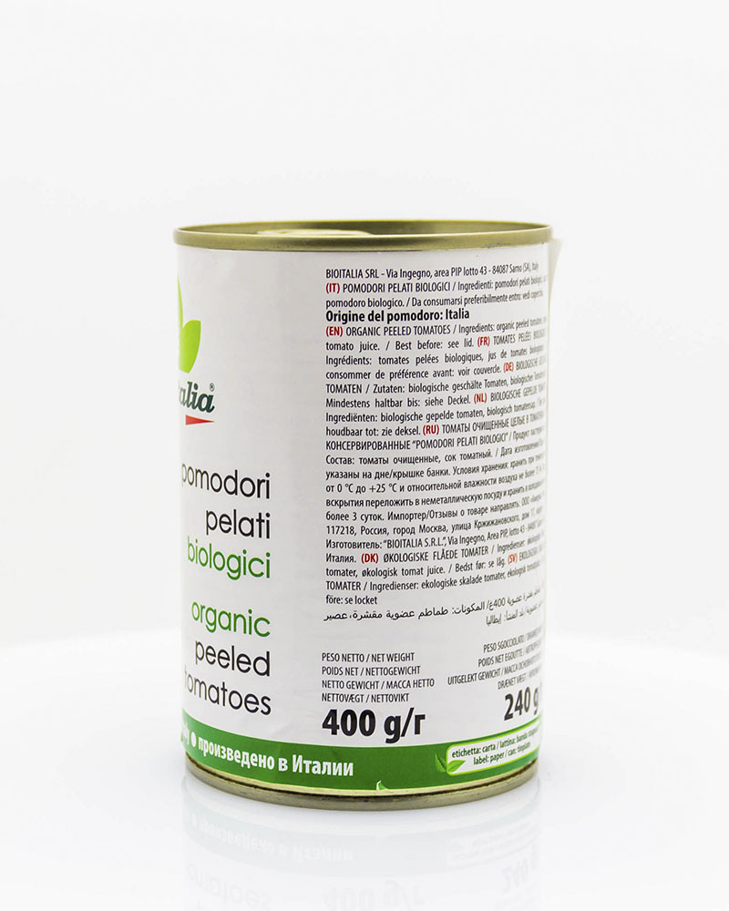 Томаты Bioitalia Очищенные в Томатном Соке 400 г