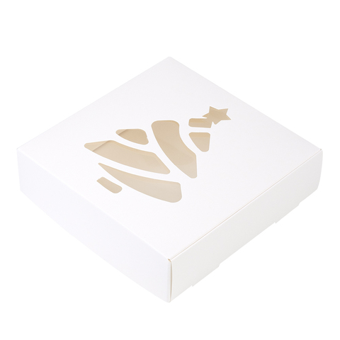 Коробка для печенья с фигурным окном Ёлочка, 15*15*4 см