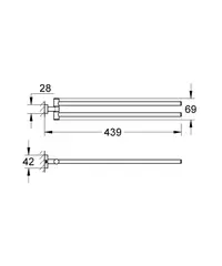 Держатель полотенца двойной Grohe Essentials cube 40624001