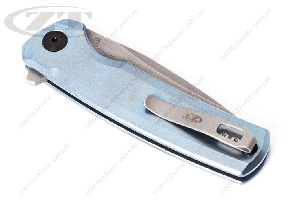 Нож Zero Tolerance 0044BLU S90V Button Lock Flipper - фотография 