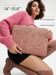 Чехол для ноутбука 14" и 15,6" (Розовый цветок)