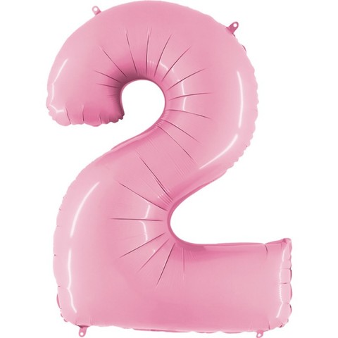 Шар Г 40''/102 см, Цифра Розовый (Pink) 