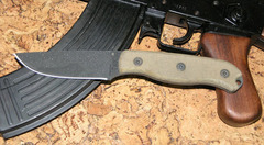 Фото Нож с фиксированным клинком Ontario TAK 1 Canvas Micarta, углеродистая сталь, рукоять микарта, black/beige