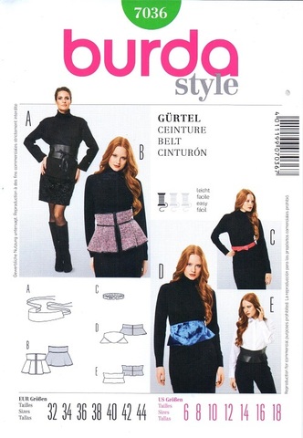 Выкройка Burda (Бурда) 7036 — Пояса