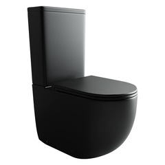 Ceramica Nova Metropol CN4001MB Напольный пристенный унитаз с бачком с ультра тонким сидением и крышкой с функцией плавного закрытия, цвет: чёрный матовый фото