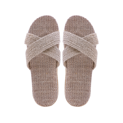 (2 PV) Kardli slippers（women) - Женские тапочки летние (37-38; *250мм*), (Подошва-Резина / Верх-Текстильные материал) (КРЕСТИК)