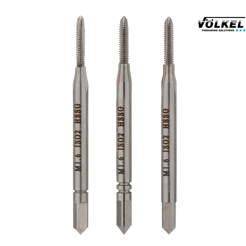 Метчик М 1,6х0,35 (Комплект 3шт) DIN352 HSS-G 6h 32мм a=2,1 Volkel 27310