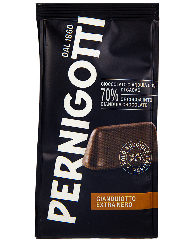 Конфеты Pernigotti пралине из горького шоколада 70% Gianduiotto Extra Nero 140г
